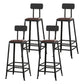 Industrial Armless Backrest Counter Stool Iron Cafe Bar Stool with Leather Cushion With Back 4 Piece Set Bar Stool(30"H) Clearhalo 'Bar Furniture' 'Bar Stools' 'bar_stools' 'furn' 'furn_bar_stools' 'Furniture' 'furniture_bar_stools' 'Kitchen & Dining Furniture' 4927210
