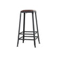 Industrial Armless Backrest Counter Stool Iron Cafe Bar Stool with Leather Cushion Backless 1 Piece Bar Stool(30"H) Clearhalo 'Bar Furniture' 'Bar Stools' 'bar_stools' 'furn' 'furn_bar_stools' 'Furniture' 'furniture_bar_stools' 'Kitchen & Dining Furniture' 4927211