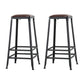 Industrial Armless Backrest Counter Stool Iron Cafe Bar Stool with Leather Cushion Backless 2 Piece Set Bar Stool(30"H) Clearhalo 'Bar Furniture' 'Bar Stools' 'bar_stools' 'furn' 'furn_bar_stools' 'Furniture' 'furniture_bar_stools' 'Kitchen & Dining Furniture' 4927212