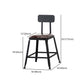 Industrial Armless Backrest Counter Stool Iron Cafe Bar Stool with Leather Cushion Clearhalo 'Bar Furniture' 'Bar Stools' 'bar_stools' 'furn' 'furn_bar_stools' 'Furniture' 'furniture_bar_stools' 'Kitchen & Dining Furniture' 4927217