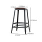 Industrial Armless Backrest Counter Stool Iron Cafe Bar Stool with Leather Cushion Clearhalo 'Bar Furniture' 'Bar Stools' 'bar_stools' 'furn' 'furn_bar_stools' 'Furniture' 'furniture_bar_stools' 'Kitchen & Dining Furniture' 4927220