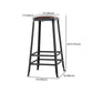 Industrial Armless Backrest Counter Stool Iron Cafe Bar Stool with Leather Cushion Clearhalo 'Bar Furniture' 'Bar Stools' 'bar_stools' 'furn' 'furn_bar_stools' 'Furniture' 'furniture_bar_stools' 'Kitchen & Dining Furniture' 4927222
