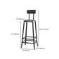 Industrial Armless Backrest Counter Stool Iron Cafe Bar Stool with Leather Cushion Clearhalo 'Bar Furniture' 'Bar Stools' 'bar_stools' 'furn' 'furn_bar_stools' 'Furniture' 'furniture_bar_stools' 'Kitchen & Dining Furniture' 4927223