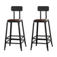 Industrial Armless Counter Stool Iron Cafe Bar Stool with Leather Cushion and Pedal With Back 2 Piece Set Counter Stool(26"H) Clearhalo 'Bar Furniture' 'Bar Stools' 'bar_stools' 'furn' 'furn_bar_stools' 'Furniture' 'furniture_bar_stools' 'Kitchen & Dining Furniture' 4927227