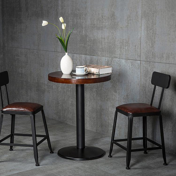 Industrial Armless Counter Stool Iron Cafe Bar Stool with Leather Cushion and Pedal Clearhalo 'Bar Furniture' 'Bar Stools' 'bar_stools' 'furn' 'furn_bar_stools' 'Furniture' 'furniture_bar_stools' 'Kitchen & Dining Furniture' 4927230