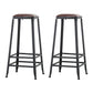 Industrial Armless Counter Stool Iron Cafe Bar Stool with Leather Cushion and Pedal Backless 2 Piece Set Bar Stool(31"H) Clearhalo 'Bar Furniture' 'Bar Stools' 'bar_stools' 'furn' 'furn_bar_stools' 'Furniture' 'furniture_bar_stools' 'Kitchen & Dining Furniture' 4927240