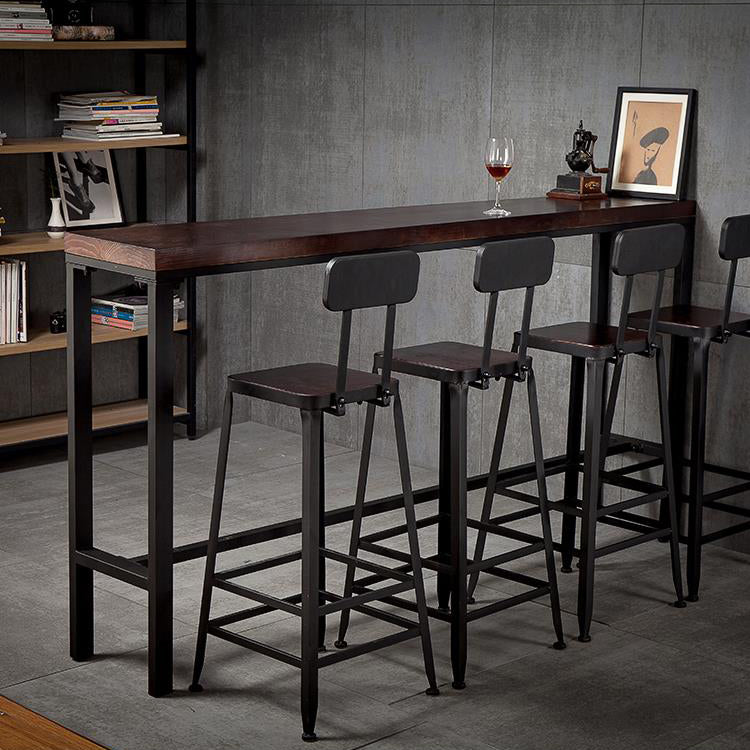 Industrial Armless Counter Stool Iron Cafe Bar Stool with Leather Cushion and Pedal Clearhalo 'Bar Furniture' 'Bar Stools' 'bar_stools' 'furn' 'furn_bar_stools' 'Furniture' 'furniture_bar_stools' 'Kitchen & Dining Furniture' 4927241