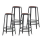 Industrial Armless Counter Stool Iron Cafe Bar Stool with Leather Cushion and Pedal Backless 4 Piece Set Bar Stool(31"H) Clearhalo 'Bar Furniture' 'Bar Stools' 'bar_stools' 'furn' 'furn_bar_stools' 'Furniture' 'furniture_bar_stools' 'Kitchen & Dining Furniture' 4927242