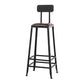 Industrial Armless Counter Stool Iron Cafe Bar Stool with Leather Cushion and Pedal With Back 1 Piece Bar Stool(31"H) Clearhalo 'Bar Furniture' 'Bar Stools' 'bar_stools' 'furn' 'furn_bar_stools' 'Furniture' 'furniture_bar_stools' 'Kitchen & Dining Furniture' 4927243