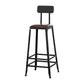 Industrial Armless Counter Stool Iron Cafe Bar Stool with Leather Cushion and Pedal With Back 1 Piece Bar Stool(30"H) Clearhalo 'Bar Furniture' 'Bar Stools' 'bar_stools' 'furn' 'furn_bar_stools' 'Furniture' 'furniture_bar_stools' 'Kitchen & Dining Furniture' 4927249