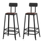 Industrial Armless Counter Stool Iron Cafe Bar Stool with Leather Cushion and Pedal With Back 2 Piece Set Bar Stool(30"H) Clearhalo 'Bar Furniture' 'Bar Stools' 'bar_stools' 'furn' 'furn_bar_stools' 'Furniture' 'furniture_bar_stools' 'Kitchen & Dining Furniture' 4927250