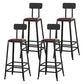 Industrial Armless Counter Stool Iron Cafe Bar Stool with Leather Cushion and Pedal With Back 4 Piece Set Bar Stool(30"H) Clearhalo 'Bar Furniture' 'Bar Stools' 'bar_stools' 'furn' 'furn_bar_stools' 'Furniture' 'furniture_bar_stools' 'Kitchen & Dining Furniture' 4927251