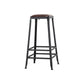 Industrial Armless Counter Stool Iron Cafe Bar Stool with Leather Cushion and Pedal Backless 1 Piece Bar Stool(30"H) Clearhalo 'Bar Furniture' 'Bar Stools' 'bar_stools' 'furn' 'furn_bar_stools' 'Furniture' 'furniture_bar_stools' 'Kitchen & Dining Furniture' 4927252
