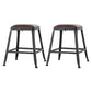 Industrial Armless Counter Stool Iron Cafe Bar Stool with Leather Cushion and Pedal Backless 2 Piece Set Short Stool(18"H) Clearhalo 'Bar Furniture' 'Bar Stools' 'bar_stools' 'furn' 'furn_bar_stools' 'Furniture' 'furniture_bar_stools' 'Kitchen & Dining Furniture' 4927256