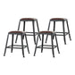 Industrial Armless Counter Stool Iron Cafe Bar Stool with Leather Cushion and Pedal Backless 4 Piece Set Short Stool(18"H) Clearhalo 'Bar Furniture' 'Bar Stools' 'bar_stools' 'furn' 'furn_bar_stools' 'Furniture' 'furniture_bar_stools' 'Kitchen & Dining Furniture' 4927257