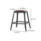 Industrial Armless Counter Stool Iron Cafe Bar Stool with Leather Cushion and Pedal Clearhalo 'Bar Furniture' 'Bar Stools' 'bar_stools' 'furn' 'furn_bar_stools' 'Furniture' 'furniture_bar_stools' 'Kitchen & Dining Furniture' 4927259