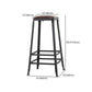 Industrial Armless Counter Stool Iron Cafe Bar Stool with Leather Cushion and Pedal Clearhalo 'Bar Furniture' 'Bar Stools' 'bar_stools' 'furn' 'furn_bar_stools' 'Furniture' 'furniture_bar_stools' 'Kitchen & Dining Furniture' 4927263