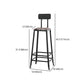 Industrial Armless Counter Stool Iron Cafe Bar Stool with Leather Cushion and Pedal Clearhalo 'Bar Furniture' 'Bar Stools' 'bar_stools' 'furn' 'furn_bar_stools' 'Furniture' 'furniture_bar_stools' 'Kitchen & Dining Furniture' 4927264