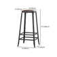 Industrial Armless Counter Stool Iron Cafe Bar Stool with Leather Cushion and Pedal Clearhalo 'Bar Furniture' 'Bar Stools' 'bar_stools' 'furn' 'furn_bar_stools' 'Furniture' 'furniture_bar_stools' 'Kitchen & Dining Furniture' 4927265
