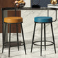 Industrial Armless Backrest Counter Stool Iron Cafe Bar Stool with Cushion and Pedal Clearhalo 'Bar Furniture' 'Bar Stools' 'bar_stools' 'furn' 'furn_bar_stools' 'Furniture' 'furniture_bar_stools' 'Kitchen & Dining Furniture' 4927269