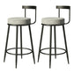 Industrial Armless Backrest Counter Stool Iron Cafe Bar Stool with Cushion and Pedal Grey 2 Piece Set Clearhalo 'Bar Furniture' 'Bar Stools' 'bar_stools' 'furn' 'furn_bar_stools' 'Furniture' 'furniture_bar_stools' 'Kitchen & Dining Furniture' 4927272