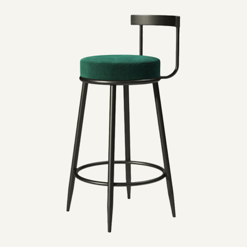 Industrial Armless Backrest Counter Stool Iron Cafe Bar Stool with Cushion and Pedal Clearhalo 'Bar Furniture' 'Bar Stools' 'bar_stools' 'furn' 'furn_bar_stools' 'Furniture' 'furniture_bar_stools' 'Kitchen & Dining Furniture' 4927275