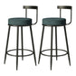 Industrial Armless Backrest Counter Stool Iron Cafe Bar Stool with Cushion and Pedal Dark Green 2 Piece Set Clearhalo 'Bar Furniture' 'Bar Stools' 'bar_stools' 'furn' 'furn_bar_stools' 'Furniture' 'furniture_bar_stools' 'Kitchen & Dining Furniture' 4927279
