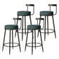 Industrial Armless Backrest Counter Stool Iron Cafe Bar Stool with Cushion and Pedal Dark Green 4 Piece Set Clearhalo 'Bar Furniture' 'Bar Stools' 'bar_stools' 'furn' 'furn_bar_stools' 'Furniture' 'furniture_bar_stools' 'Kitchen & Dining Furniture' 4927281
