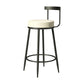 Industrial Armless Backrest Counter Stool Iron Cafe Bar Stool with Cushion and Pedal White 1 Piece Clearhalo 'Bar Furniture' 'Bar Stools' 'bar_stools' 'furn' 'furn_bar_stools' 'Furniture' 'furniture_bar_stools' 'Kitchen & Dining Furniture' 4927287