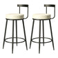 Industrial Armless Backrest Counter Stool Iron Cafe Bar Stool with Cushion and Pedal White 2 Piece Set Clearhalo 'Bar Furniture' 'Bar Stools' 'bar_stools' 'furn' 'furn_bar_stools' 'Furniture' 'furniture_bar_stools' 'Kitchen & Dining Furniture' 4927288