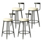 Industrial Armless Backrest Counter Stool Iron Cafe Bar Stool with Cushion and Pedal White 4 Piece Set Clearhalo 'Bar Furniture' 'Bar Stools' 'bar_stools' 'furn' 'furn_bar_stools' 'Furniture' 'furniture_bar_stools' 'Kitchen & Dining Furniture' 4927289