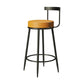 Industrial Armless Backrest Counter Stool Iron Cafe Bar Stool with Cushion and Pedal Light Yellow 1 Piece Clearhalo 'Bar Furniture' 'Bar Stools' 'bar_stools' 'furn' 'furn_bar_stools' 'Furniture' 'furniture_bar_stools' 'Kitchen & Dining Furniture' 4927293