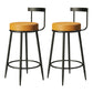 Industrial Armless Backrest Counter Stool Iron Cafe Bar Stool with Cushion and Pedal Light Yellow 2 Piece Set Clearhalo 'Bar Furniture' 'Bar Stools' 'bar_stools' 'furn' 'furn_bar_stools' 'Furniture' 'furniture_bar_stools' 'Kitchen & Dining Furniture' 4927294