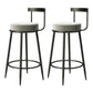 Industrial Armless Backrest Counter Stool Iron Cafe Bar Stool with Cushion and Pedal Light Gray 2 Piece Set Clearhalo 'Bar Furniture' 'Bar Stools' 'bar_stools' 'furn' 'furn_bar_stools' 'Furniture' 'furniture_bar_stools' 'Kitchen & Dining Furniture' 4927303