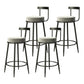 Industrial Armless Backrest Counter Stool Iron Cafe Bar Stool with Cushion and Pedal Light Gray 4 Piece Set Clearhalo 'Bar Furniture' 'Bar Stools' 'bar_stools' 'furn' 'furn_bar_stools' 'Furniture' 'furniture_bar_stools' 'Kitchen & Dining Furniture' 4927304