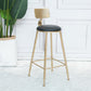 Glam Armless Backrest Counter Stool Iron Cafe Bar Stool with Leather Cushion and Pedal Black 1 Piece Clearhalo 'Bar Furniture' 'Bar Stools' 'bar_stools' 'furn' 'furn_bar_stools' 'Furniture' 'furniture_bar_stools' 'Kitchen & Dining Furniture' 4927313