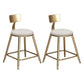 Glam Armless Backrest Counter Stool Iron Cafe Bar Stool with Leather Cushion and Pedal White 2 Piece Set Short Stool(18"H) Clearhalo 'Bar Furniture' 'Bar Stools' 'bar_stools' 'furn' 'furn_bar_stools' 'Furniture' 'furniture_bar_stools' 'Kitchen & Dining Furniture' 4927320