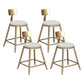Glam Armless Backrest Counter Stool Iron Cafe Bar Stool with Leather Cushion and Pedal White 4 Piece Set Short Stool(18"H) Clearhalo 'Bar Furniture' 'Bar Stools' 'bar_stools' 'furn' 'furn_bar_stools' 'Furniture' 'furniture_bar_stools' 'Kitchen & Dining Furniture' 4927323