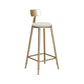 Glam Armless Backrest Counter Stool Iron Cafe Bar Stool with Leather Cushion and Pedal White 1 Piece Counter Stool(26"H) Clearhalo 'Bar Furniture' 'Bar Stools' 'bar_stools' 'furn' 'furn_bar_stools' 'Furniture' 'furniture_bar_stools' 'Kitchen & Dining Furniture' 4927324