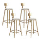 Glam Armless Backrest Counter Stool Iron Cafe Bar Stool with Leather Cushion and Pedal White 4 Piece Set Counter Stool(26"H) Clearhalo 'Bar Furniture' 'Bar Stools' 'bar_stools' 'furn' 'furn_bar_stools' 'Furniture' 'furniture_bar_stools' 'Kitchen & Dining Furniture' 4927329