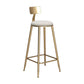 Glam Armless Backrest Counter Stool Iron Cafe Bar Stool with Leather Cushion and Pedal White 1 Piece Bar Stool(30"H) Clearhalo 'Bar Furniture' 'Bar Stools' 'bar_stools' 'furn' 'furn_bar_stools' 'Furniture' 'furniture_bar_stools' 'Kitchen & Dining Furniture' 4927330