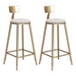 Glam Armless Backrest Counter Stool Iron Cafe Bar Stool with Leather Cushion and Pedal White 2 Piece Set Bar Stool(30"H) Clearhalo 'Bar Furniture' 'Bar Stools' 'bar_stools' 'furn' 'furn_bar_stools' 'Furniture' 'furniture_bar_stools' 'Kitchen & Dining Furniture' 4927332
