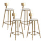 Glam Armless Backrest Counter Stool Iron Cafe Bar Stool with Leather Cushion and Pedal White 4 Piece Set Bar Stool(30"H) Clearhalo 'Bar Furniture' 'Bar Stools' 'bar_stools' 'furn' 'furn_bar_stools' 'Furniture' 'furniture_bar_stools' 'Kitchen & Dining Furniture' 4927335