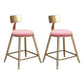 Glam Armless Backrest Counter Stool Iron Cafe Bar Stool with Leather Cushion and Pedal Pink 2 Piece Set Short Stool(18"H) Clearhalo 'Bar Furniture' 'Bar Stools' 'bar_stools' 'furn' 'furn_bar_stools' 'Furniture' 'furniture_bar_stools' 'Kitchen & Dining Furniture' 4927337