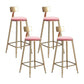 Glam Armless Backrest Counter Stool Iron Cafe Bar Stool with Leather Cushion and Pedal Pink 4 Piece Set Counter Stool(26"H) Clearhalo 'Bar Furniture' 'Bar Stools' 'bar_stools' 'furn' 'furn_bar_stools' 'Furniture' 'furniture_bar_stools' 'Kitchen & Dining Furniture' 4927341
