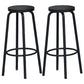 Industrial Armless Backless Counter Stool Iron Cafe Bar Stool with Seat and Pedal Wood 2 Piece Set Clearhalo 'Bar Furniture' 'Bar Stools' 'bar_stools' 'furn' 'furn_bar_stools' 'Furniture' 'furniture_bar_stools' 'Kitchen & Dining Furniture' 4927350