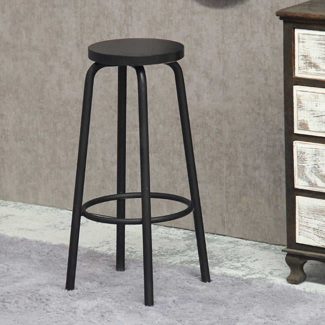 Industrial Armless Backless Counter Stool Iron Cafe Bar Stool with Seat and Pedal Clearhalo 'Bar Furniture' 'Bar Stools' 'bar_stools' 'furn' 'furn_bar_stools' 'Furniture' 'furniture_bar_stools' 'Kitchen & Dining Furniture' 4927351