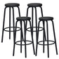 Industrial Armless Backless Counter Stool Iron Cafe Bar Stool with Seat and Pedal Wood 4 Piece Set Clearhalo 'Bar Furniture' 'Bar Stools' 'bar_stools' 'furn' 'furn_bar_stools' 'Furniture' 'furniture_bar_stools' 'Kitchen & Dining Furniture' 4927352