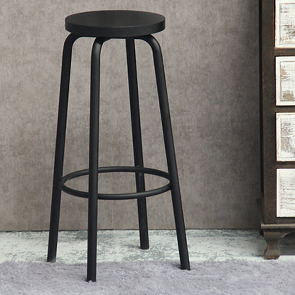 Industrial Armless Backless Counter Stool Iron Cafe Bar Stool with Seat and Pedal Clearhalo 'Bar Furniture' 'Bar Stools' 'bar_stools' 'furn' 'furn_bar_stools' 'Furniture' 'furniture_bar_stools' 'Kitchen & Dining Furniture' 4927353
