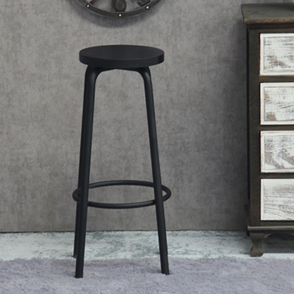 Industrial Armless Backless Counter Stool Iron Cafe Bar Stool with Seat and Pedal Clearhalo 'Bar Furniture' 'Bar Stools' 'bar_stools' 'furn' 'furn_bar_stools' 'Furniture' 'furniture_bar_stools' 'Kitchen & Dining Furniture' 4927355